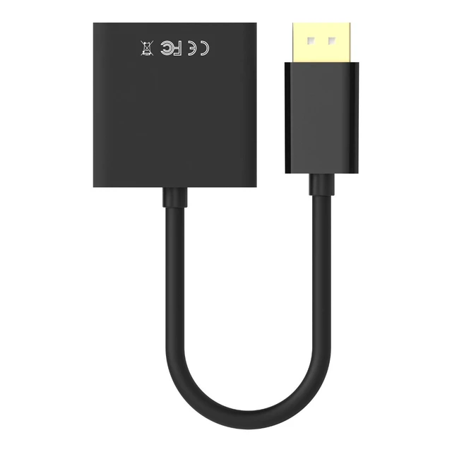 Alt view image 3 of 6 - Displayport to VGA Adapter Connects DisplayPort laptops and PCs to VGA monitors and projectors, compact plug-and-play design