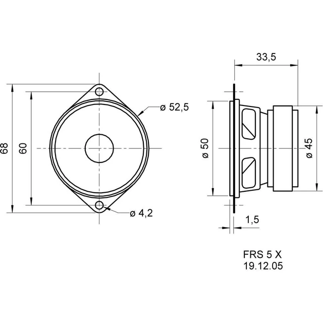 Alt view image 2 of 3 - Visaton FRS 5X-8 2" Full Range Speaker 8 Ohm