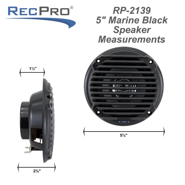 Alt view image 4 of 7 - 6.5" RV Marine Speakers, Coaxial, Pair, Black (2 Pack)