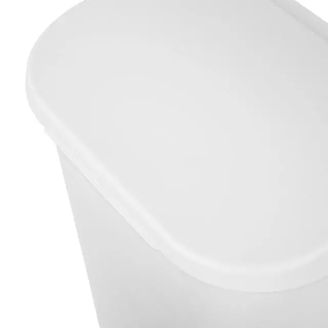 Alt view image 6 of 6 - 11.3 Gallon D Shape Flat Side Lift Top Lid Wastebasket Trash Can for Kitchen, Home Office, and Garage, or Workspace, White (12 Pack)