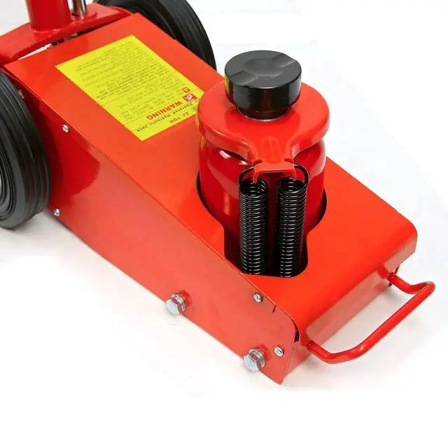 Alt view image 3 of 6 - Heavy Duty 22 Ton Floor Jack Hydraulic Air Axle Bottle Jack Service w/Extension Saddle Set Wheels