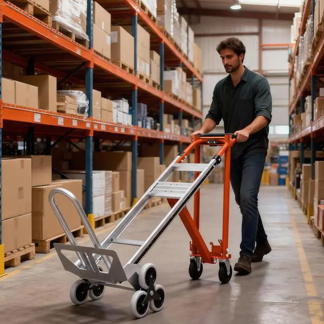 Alt view image 3 of 6 - Stair Climbing Hand Truck, Heavy Duty 1000LBS 4-in-1 Aluminum Convertible Dolly Cart, Appliance Dolly Industrial Platform Cart Handtruck with Wheels for Moving, Office, Logistics, Shopping