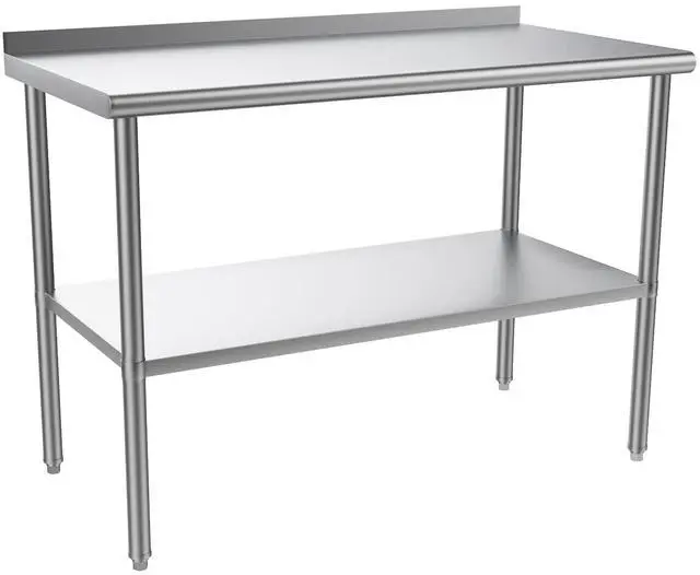 Main image of 48'' x 24'' Stainless Steel Table for Prep & Work,Commercial Worktables & Workstations, NSF Heavy Dut Metal Table with Adjustable UnderShelf & Backsplash for Kitchen,Restaurant,Home,Hotel