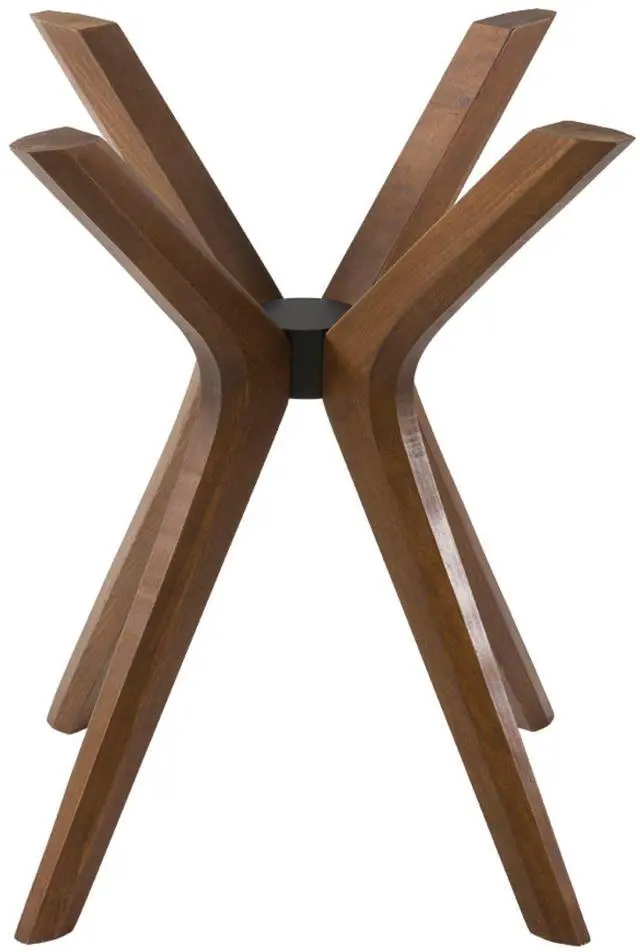 Main image of Mid Century Solid Beech Wood Modern Dining Table Base Only, Pedestal Table Bases, Wooden Legs for Kitchen Tables, Glass Top Wood Top Assembly Tools (Glass Tabletop Anti-Slip Pads, Walnut)