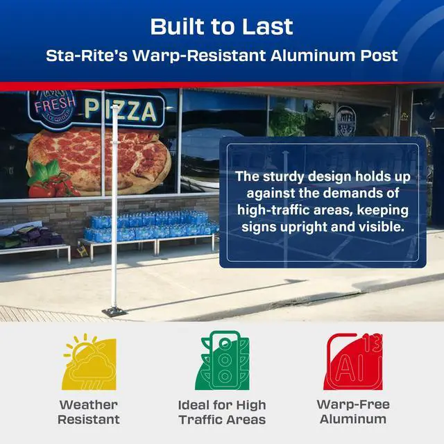 Alt view image 3 of 6 - Impact Recovery - Sta-Rite Flexible Sign Post - Sign Holder for Handicap Parking Signs - Made in the USA - 102