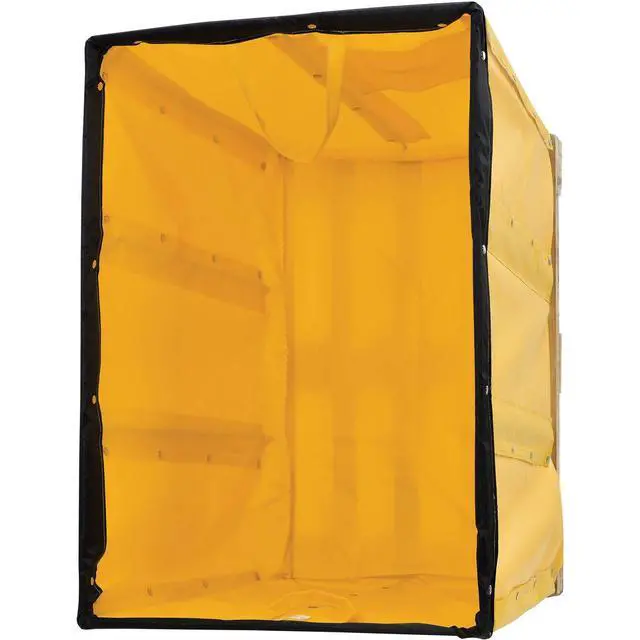 Alt view image 4 of 6 - 12 Bushel, Yellow Vinyl Basket Bulk Truck, Unassembled, 36" L x 26" W x 33-1/2"H, Rolling Laundry Cart, Commercial Material Handling Cart with 4" Casters