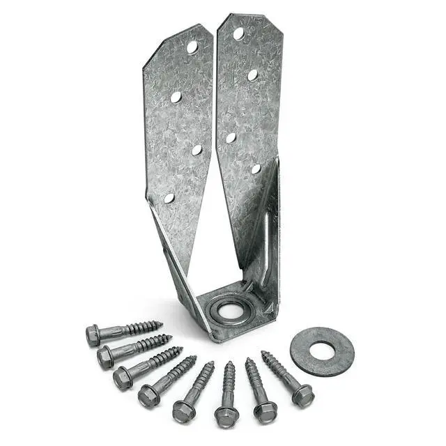 Alt view image 2 of 6 - DTT2Z DTT ZMAX Galvanized Deck Tension Tie for 2X Including 1-1/2 Inch Strong Drive SDS Screws, 14 Gauge Deck and Fence Connector (Pack of 4)