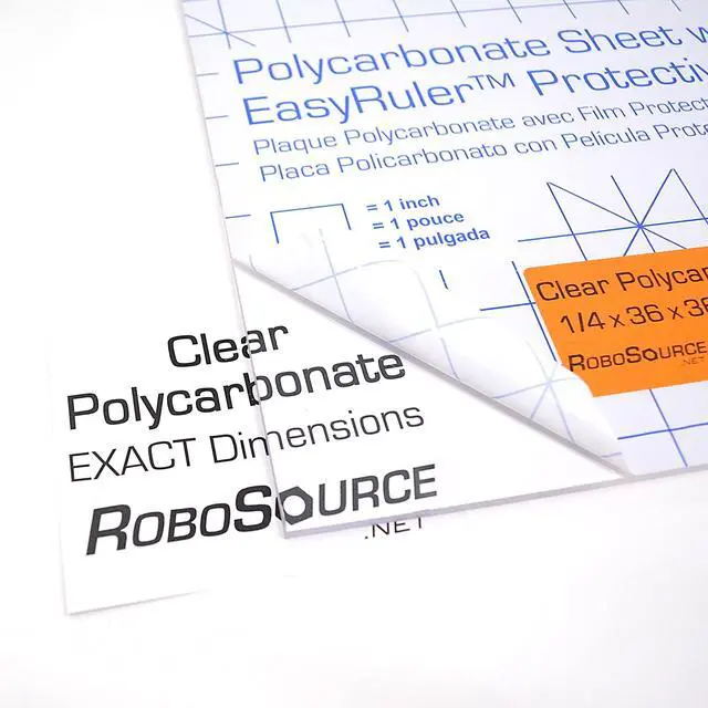 Alt view image 3 of 6 - Polycarbonate Clear Plastic Sheet 40" X 48" X 0.236" (1/4") Exact with EasyRuler Film, Shatter Resistant, Easy to Cut, Bend, Mold Than Plexiglass. Window Panel, Hobby, Home, DIY, Industrial, Crafts