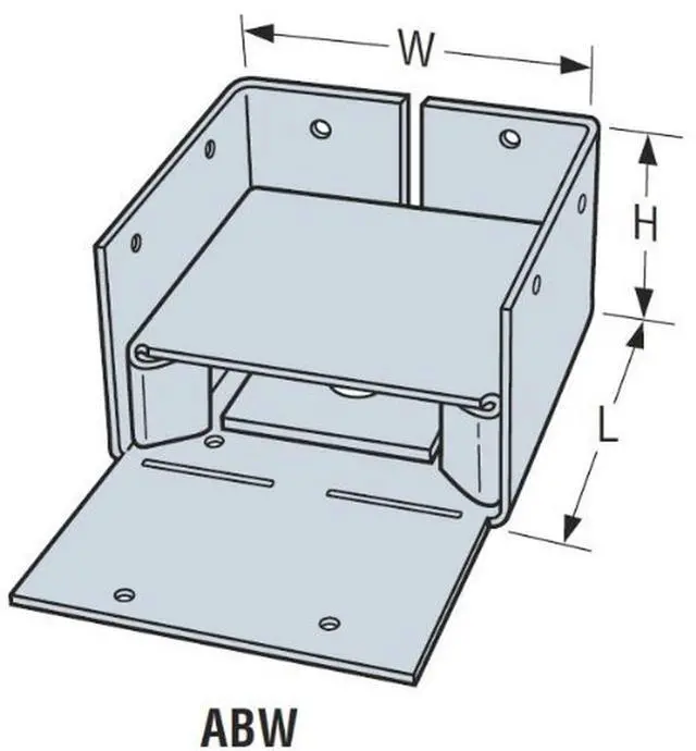 Alt view image 2 of 4 - ABW66Z-10 Adjustable Post Base - ZMAX Galvanized 12-Gauge 6x6, 10 Pack