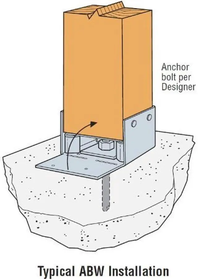 Alt view image 3 of 4 - ABW66Z-10 Adjustable Post Base - ZMAX Galvanized 12-Gauge 6x6, 10 Pack