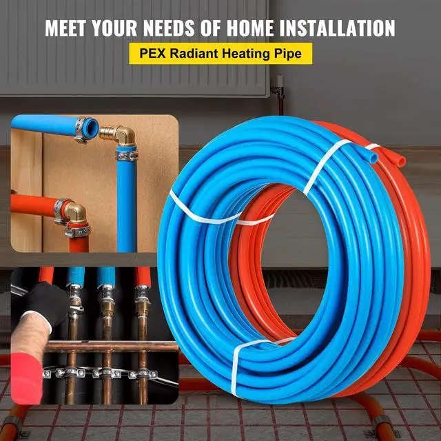 Alt view image 2 of 6 - PEX Tubing Oxygen Barrier - 2 Rolls of 1/2 Inch X 300 Feet Tube Coil - EVOH PEX-B Pipe for Residential Commercial Radiant Floor Heating Pex Pipe (1/2" O2-Barrier, 2x300Ft/Red+Blue)