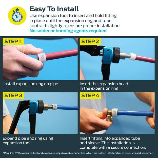 Alt view image 5 of 6 - PEX-A Expansion Tool Kit, Includes 1/2 inch, 3/4 inch, and 1 inch Expansion Heads, Auto-Rotating Expansion Tool, Lubricant and Carrying Case