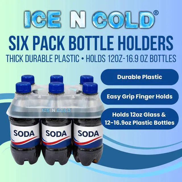 Alt view image 4 of 5 - Six Pack Plastic Bottle Carriers for 12oz-16.9oz Plastic or Glass Bottles (Pack of 1125)