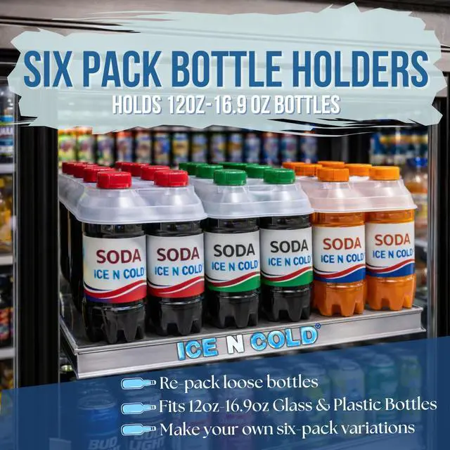 Alt view image 5 of 5 - Six Pack Plastic Bottle Carriers for 12oz-16.9oz Plastic or Glass Bottles (Pack of 1125)