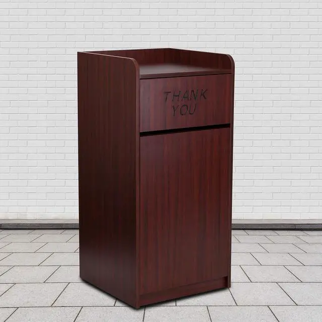 Main image of Wood Tray Top Receptacle in Mahogany