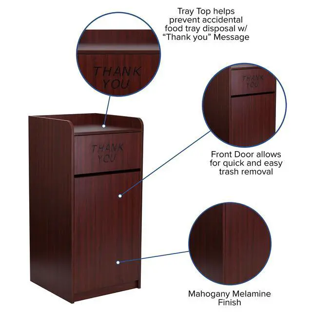 Alt view image 3 of 6 - Wood Tray Top Receptacle in Mahogany