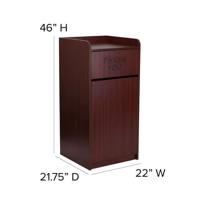 Alt view image 4 of 6 - Wood Tray Top Receptacle in Mahogany