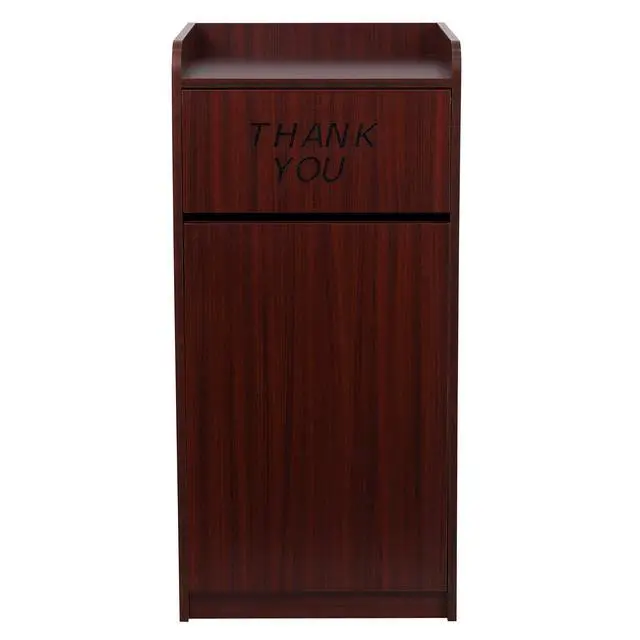 Alt view image 5 of 6 - Wood Tray Top Receptacle in Mahogany
