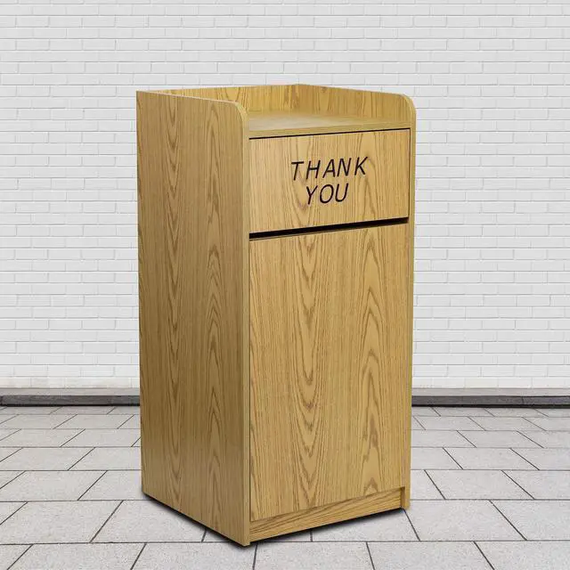 Main image of Wood Tray Top Receptacle in Oak