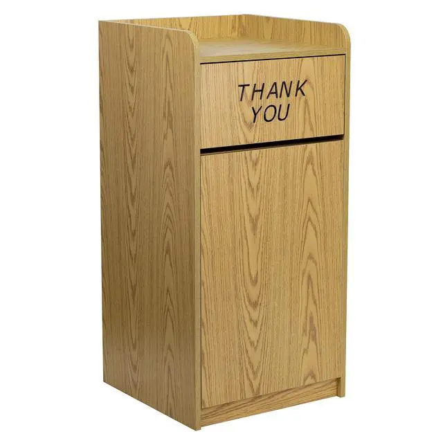 Alt view image 2 of 6 - Wood Tray Top Receptacle in Oak