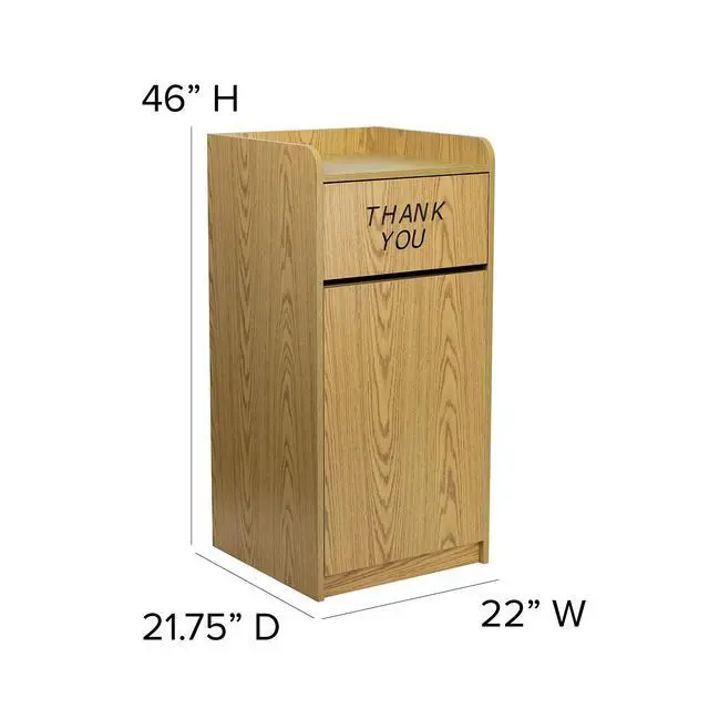 Alt view image 4 of 6 - Wood Tray Top Receptacle in Oak
