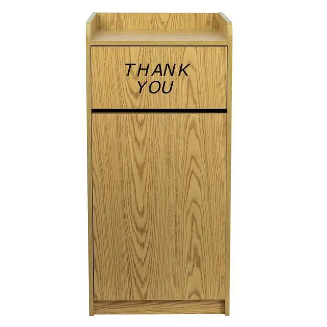 Alt view image 5 of 6 - Wood Tray Top Receptacle in Oak