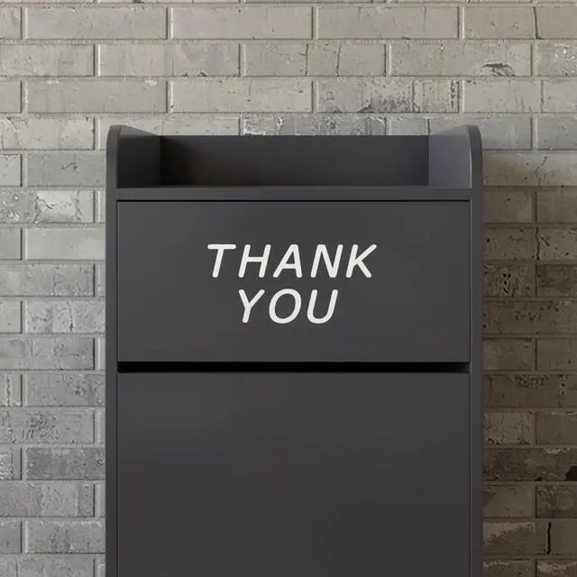 Alt view image 3 of 6 - Sean Laminate Wood Tray-Top Trash Receptacle in Black
