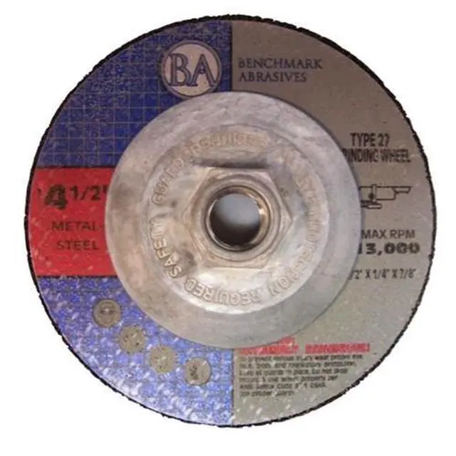 Main image of 4-1/2" T27 Aluminum Oxide Pro Depressed Center Grinding Wheel, 1/4" Thick, 5/8"-11 Threaded Flange Angle Grinder Wheel for Cutting Stock Removal on Metal, Cast Iron - 40 Pack