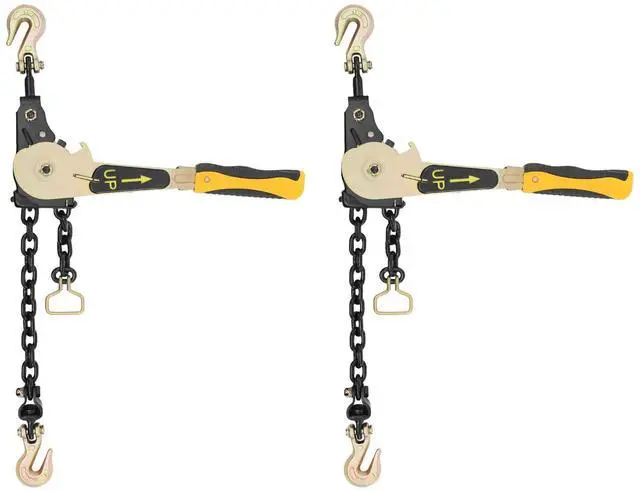 Main image of Ratcheting Chain Binder Kit, Easy Ratchet Chain Binder with Grab Working Load Tie Down Hooks Heavy Duty Tie Down Ratchet Load Binder for Trucks & Flatbed Trailers (3/8" - 1/2", 2 Pack)