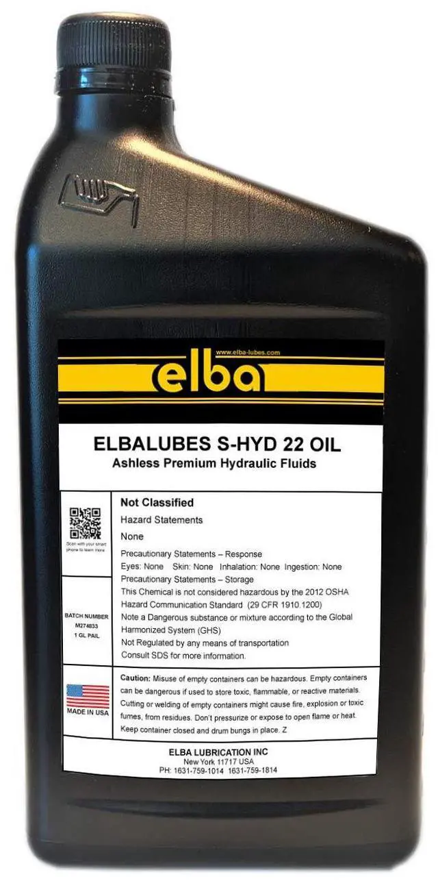 Main image of LUBES S-HYD 22 Industrial Hydraulic Oil | Zinc-Free Ashless | Cross Reference to Mobil VELOCITE 10, Shell TELLUS 22, Rando 22, NUTO 22 (1 QT Case of 12)