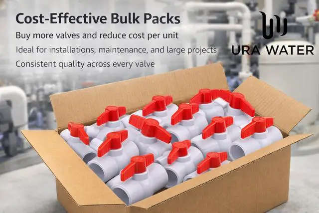Alt view image 5 of 6 - PVC Shut-Off Ball Valve 3" - 150 psi - Schedule 40 - Threaded (6-Pack)