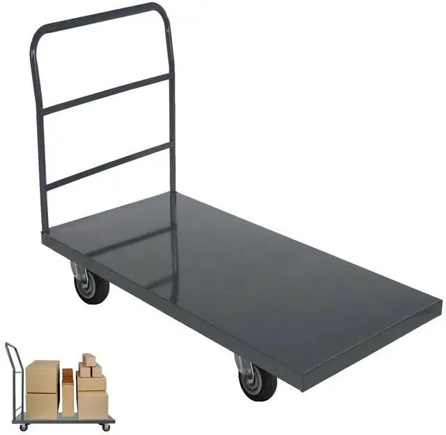 Main image of Heavy Duty Platform Truck Moving Flatbed Cart, 24"x48"Push Dolly, 2000 LBS Dolly Cart Flatform with Wheels and Handle, Steel Flatbed Cart for Luggage Moving, Shopping