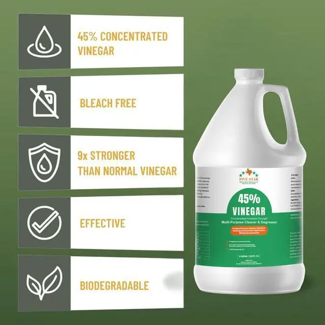 Alt view image 3 of 5 - 45% Vinegar Concentrated | White Vinegar for Cleaning and Garden | Home, and Outdoor Pure | Max Performance 9X Power | with Instructions (16 Gallons/ 2048 fl oz)