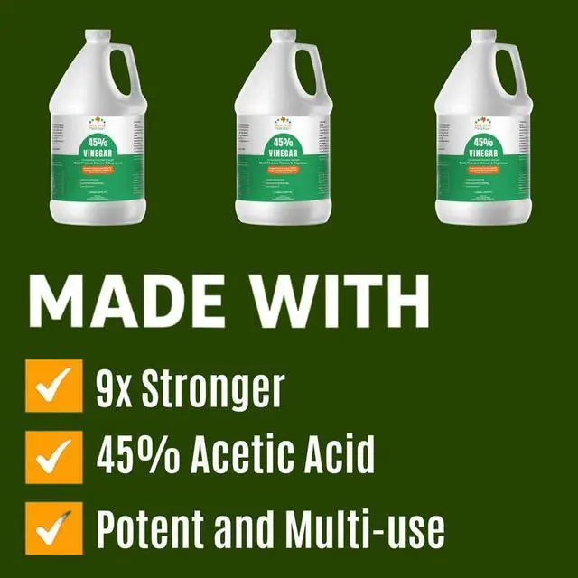 Alt view image 5 of 5 - 45% Vinegar Concentrated | White Vinegar for Cleaning and Garden | Home, and Outdoor Pure | Max Performance 9X Power | with Instructions (16 Gallons/ 2048 fl oz)