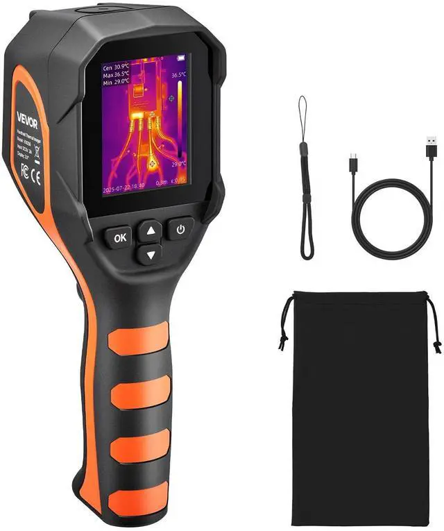 Main image of Thermal Camera, 320 x 240 TISR Super Resolution, Thermal Imaging Camera with 2MP Visual Camera, 160 x 120 IR Resolution, 25 HZ Refresh Rate, -4°F to 1022°F, 4 Image Modes & 6 Color Palettes