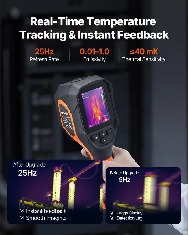 Alt view image 3 of 6 - Thermal Camera, 320 x 240 TISR Super Resolution, Thermal Imaging Camera with 2MP Visual Camera, 160 x 120 IR Resolution, 25 HZ Refresh Rate, -4°F to 1022°F, 4 Image Modes & 6 Color Palettes