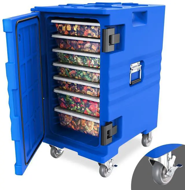 Main image of Hot Box Food Warmer, Insulated Food Pan Carrier w/Lockable Wheels Double Buckles and Handles, Stackable Hot Boxes for Catering Restaurant Canteen Family Party
