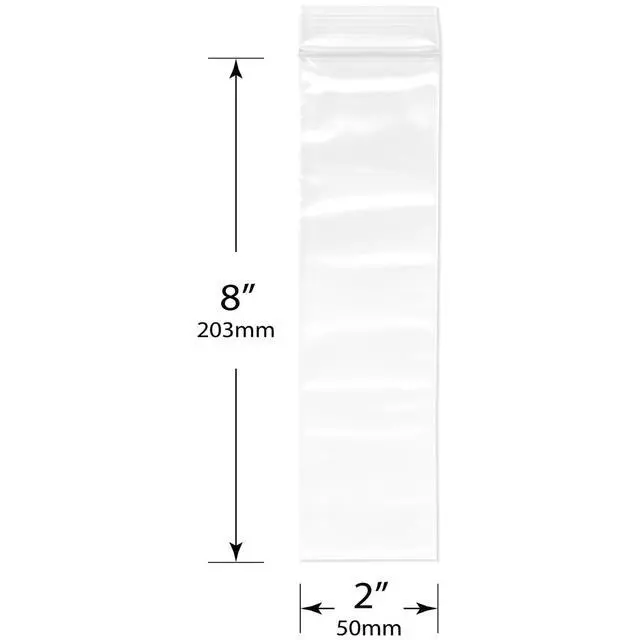 Alt view image 2 of 5 - 2" x 8" (Case of 6,000), 4 Mil Heavy Duty Zipper Reclosable Plastic Bags
