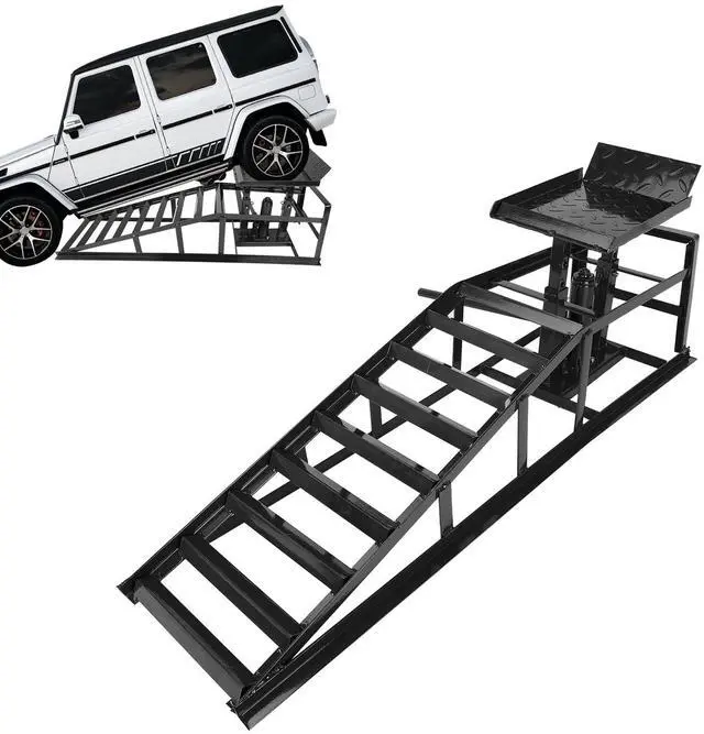 Main image of 1 Pack Automotive Car Service Ramp 5T 10000lbs Low Profile Car Lift Service Ramp Truck Trailer Garage 5 Tons, Hydraulic Vehicle Ramp