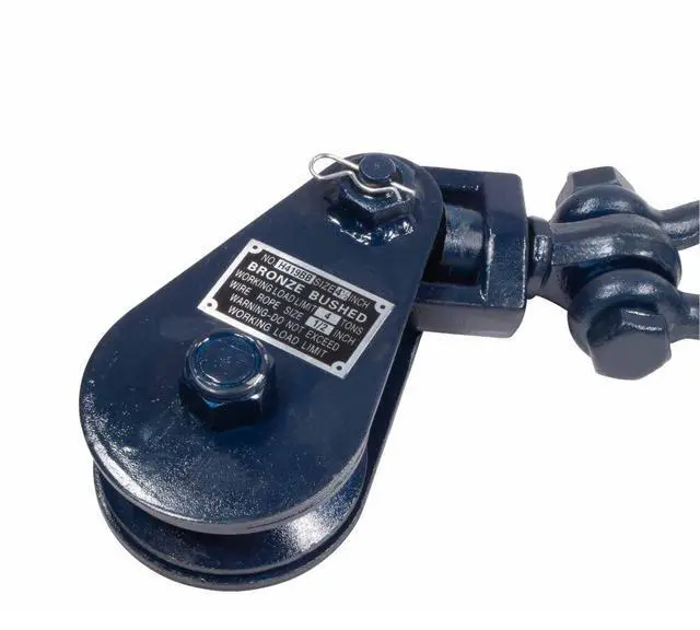 Alt view image 5 of 6 - 4 Ton 4.5" Snatch Block w/Swivel Shackle and 30" Chain (3/8 G100) Flatbed Tow Truck Rollback Wrecker Car Carrier Cable (2 Pack)