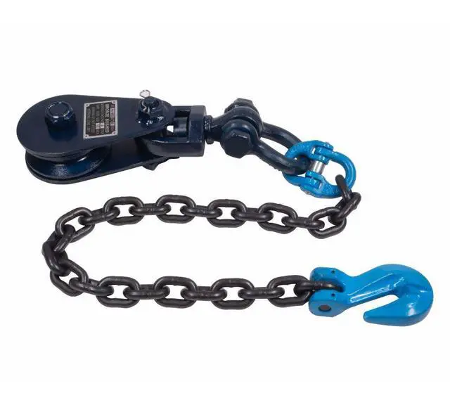 Alt view image 6 of 6 - 4 Ton 4.5" Snatch Block w/Swivel Shackle and 30" Chain (3/8 G100) Flatbed Tow Truck Rollback Wrecker Car Carrier Cable (2 Pack)