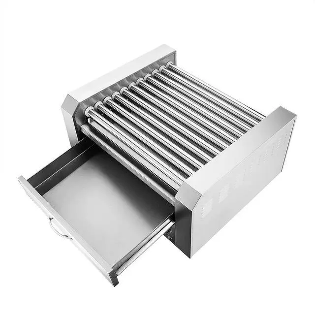 Alt view image 4 of 6 - 30 Hot Dog Roller Warmer Grill Cooker Machine, Commercial Grade, (with Bun Warmer Drawer, 11 Non-Stick Rollers, 30 Hot Dog Sausage Grill Cooker, and Removable Stainless Steel Drip Tray)
