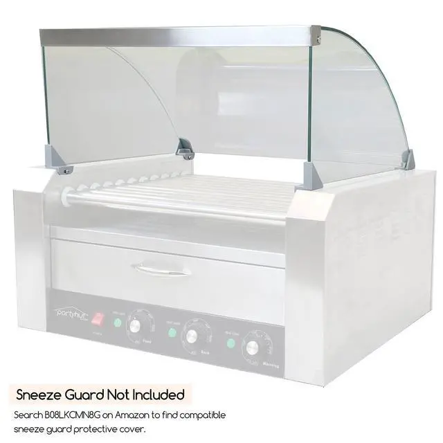 Alt view image 6 of 6 - 30 Hot Dog Roller Warmer Grill Cooker Machine, Commercial Grade, (with Bun Warmer Drawer, 11 Non-Stick Rollers, 30 Hot Dog Sausage Grill Cooker, and Removable Stainless Steel Drip Tray)