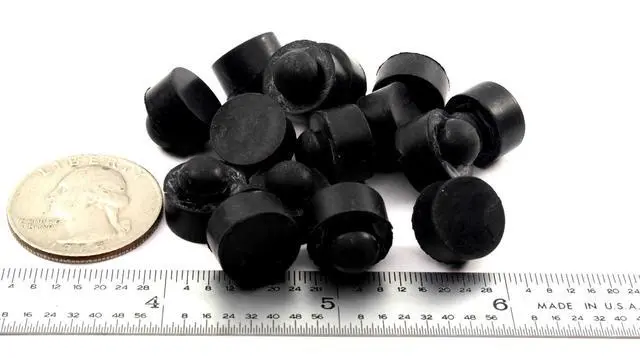 Alt view image 4 of 6 - Push-In Rubber Bumper Tight-Grip Stem Fits 1/4" Hole 1/2" Diameter 1/4" Height For Use in 1/16" Panel Thickness (500)