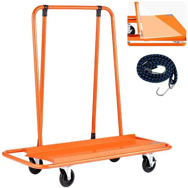 Main image of Heavy-Duty Panel Dolly, Drywall Cart Features 45.28" x 21.8" Deck & 5" Swivel Wheels, Drywall Sheet Cart, Handling Wall Panel, Sheetrock, Lumber, Ideal for Garage, Home, Warehouse