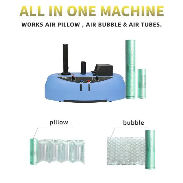 Alt view image 2 of 6 - Mini Air Easi EA2S Air Cushion Machine, Air Pillows Maker, Bubble Wrap Machine, Air Pillow Packaging Machine with 2 Free 164 ft/50m Test Film Roll for Package and Product Shipment Protection