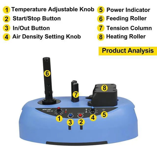 Alt view image 4 of 6 - Mini Air Easi EA2S Air Cushion Machine, Air Pillows Maker, Bubble Wrap Machine, Air Pillow Packaging Machine with 2 Free 164 ft/50m Test Film Roll for Package and Product Shipment Protection