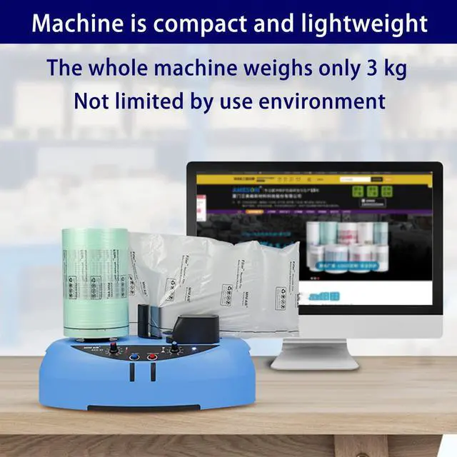 Alt view image 5 of 6 - Mini Air Easi EA2S Air Cushion Machine, Air Pillows Maker, Bubble Wrap Machine, Air Pillow Packaging Machine with 2 Free 164 ft/50m Test Film Roll for Package and Product Shipment Protection
