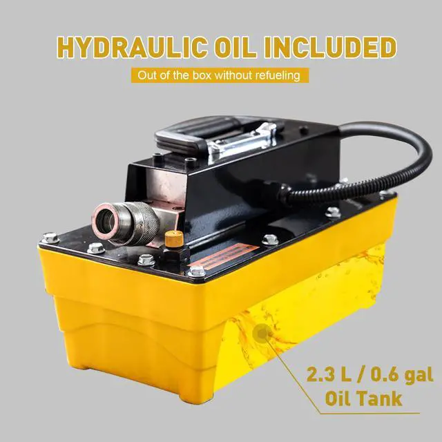 Alt view image 5 of 6 - 10,000 PSI Air Hydraulic Pump with 9.8 ft Remote Control, 2.3L Reservoir, NPT 3/8" Oil Outlet, NPT 1/4" Inlet, for Auto Body Frame Machines, Hydraulic Press