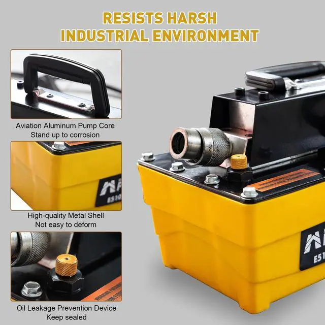 Alt view image 6 of 6 - 10,000 PSI Air Hydraulic Pump with 9.8 ft Remote Control, 2.3L Reservoir, NPT 3/8" Oil Outlet, NPT 1/4" Inlet, for Auto Body Frame Machines, Hydraulic Press